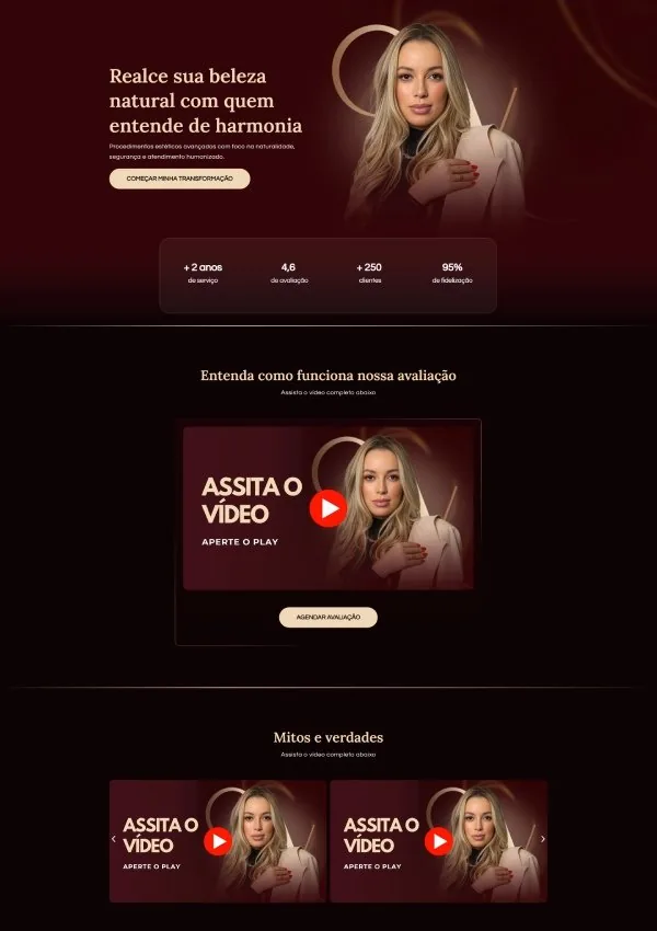 Landing page de harmonização facial
